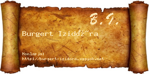 Burgert Izidóra névjegykártya